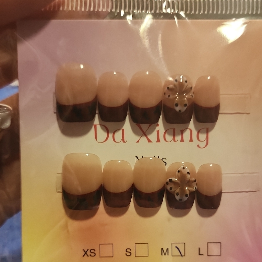 Da Xiang Nude and Brown Press-On Nails